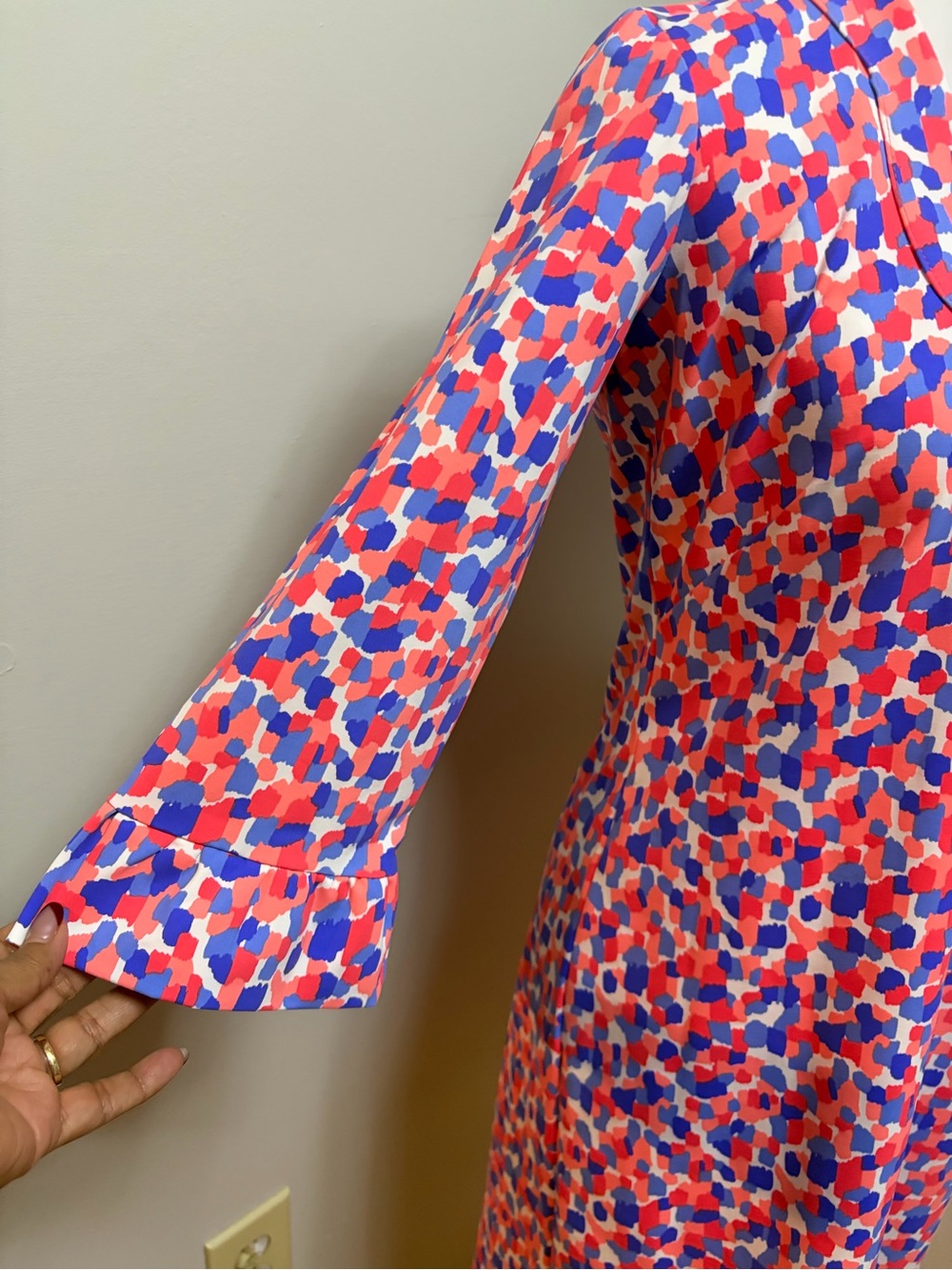 Katherine Way Women Ruffle Sleeve Abstract Confetti resort-wear dress Size Small - Picture 6 of 15